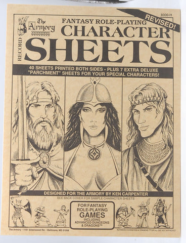 The Armory RPG Character Sheets Revised 8000-H, by Staff