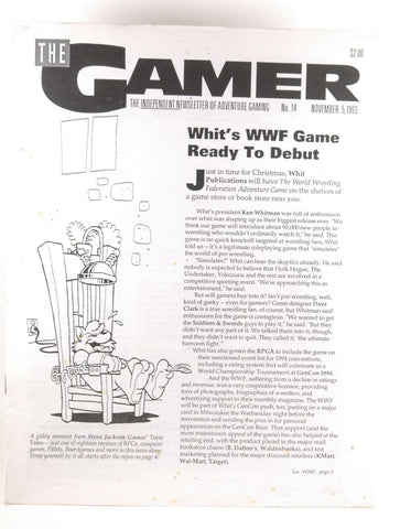 The Gamer Independent Newsletter Adventure Gaming RPGs D&D 14 Nov 5, 1993, by