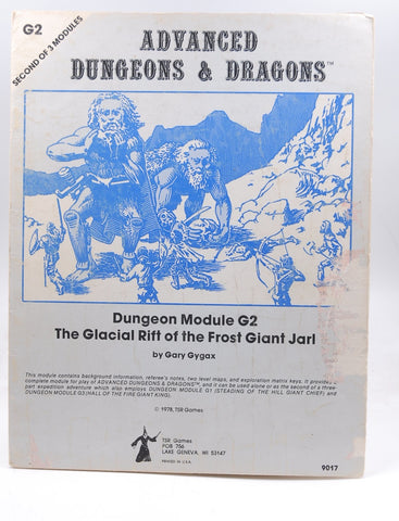 Dungeons and Dragons Advanced Dungeon Module G2 (The Glacial Rift of The Frost Giant Jarl, G2), by E. Gary Gygax