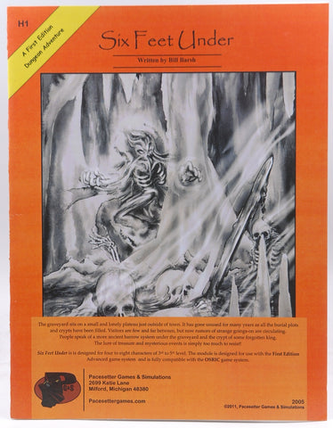 D&D 1e Six Feet Under OSRIC RPG, by Bill Barsh