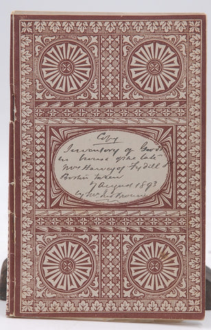 Copy of Inventory of Goods in House 67 Fydell St, Boston UK, by Browne