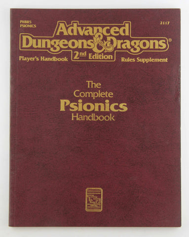 AD&D 2e The Complete Psionics Handbook, by Various  
