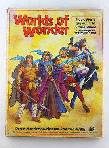 Worlds of Wonder: Magic World, Superworld, Future World (Basic Role-Playing) [BOX SET], by Steve Perrin  
