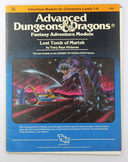 AD&D I5 Lost Tomb of Martek Hickman, by Hickman  