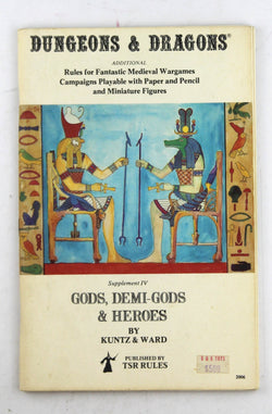 D&D Supplement IV Gods, Demi-Gods & Heroes, by Kuntz, Ward  