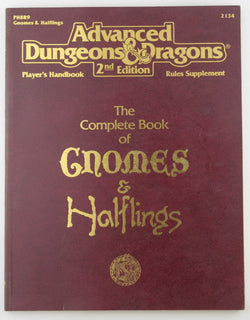 AD&D 2nd The Complete Book of Gnomes & Halflings VG, by Douglas Niles  