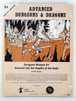 AD&D D1 3rd Print Descent Into the Depths of the Earth, by Gary Gygax  