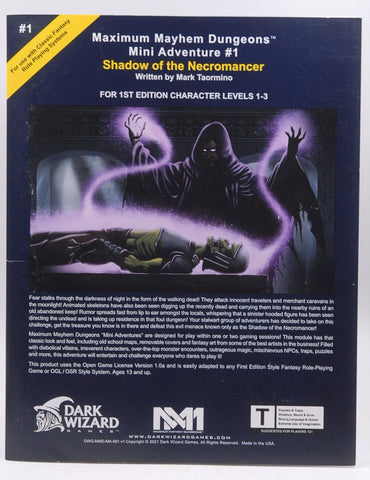 Shadow of the NEcromancer RPG OSR D&D, by Mark Taormino  