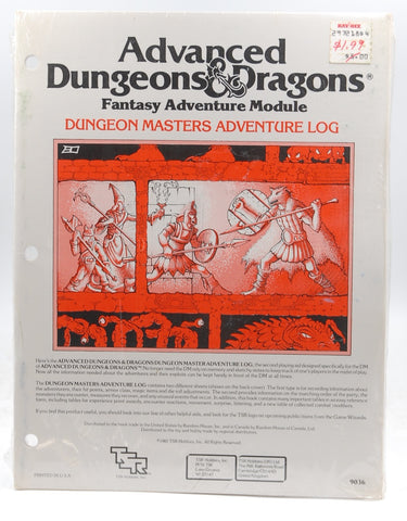 AD&D Dungeon Masters Adventure Log SW NEW KayBee, by Staff  