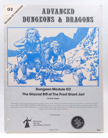 Dungeon Module G2 The Glacial Rift of the Frost Giant Jarl (Advanced Dungeons & Dragons), by Gary Gygax  