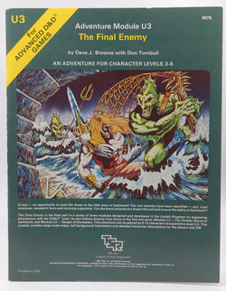 AD&D U3 The Final Enemy VG w/highlighting, by Dave J Browne, Don Turnbull  