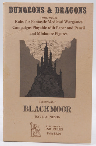 OD&D D&D Supplement II Blackmoor 3rd Printing, by Dave Arneson  