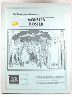 Playing Board Monster Roster for RPGs D&D AD&D, by   