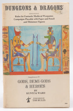 Dungeons & Dragons: Additional Rules for fantastic medieval wargames, playable with paper and pencil and miniature figures. Supplement IV Gods, Demi-Gods & Heroes, by James Ward, Robert Kuntz  