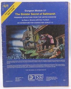 AD&D U1 The Sinister Secret of Saltmarsh G, by Dave J Browne, Don Turnbull  