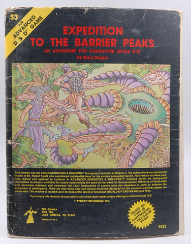 AD&D S3 Expedition to the Barrier Peaks1st Print Rough, by Gary Gygax  