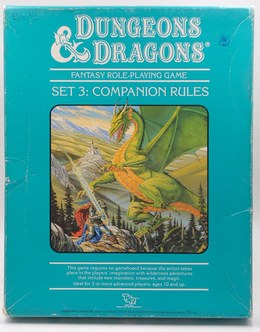 Dungeons & dragons: Fantasy role-playing game : set 3: companion rules, by Mentzer, Frank  