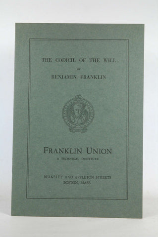 Codicil of the Will of Benjamin Franklin, by Franklin, Benjamin  