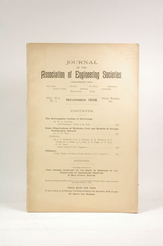 Journal of the Association of Engineering Societies November 1908 #325, by   
